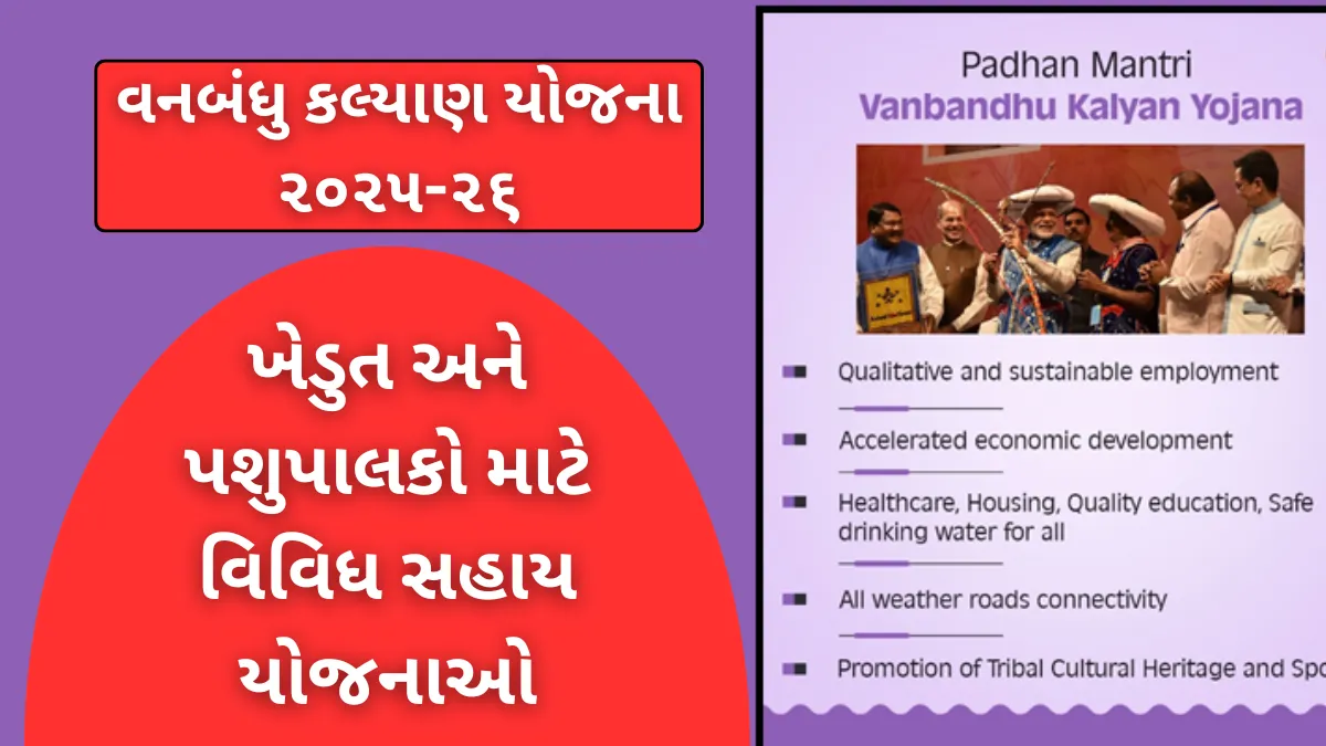 વનબંધુ કલ્યાણ યોજના ૨૦૨૫-૨૬: ખેડુત અને પશુપાલકો માટે વિવિધ સહાય યોજનાઓ | Vanbandhu kalyan yojana 2025-26